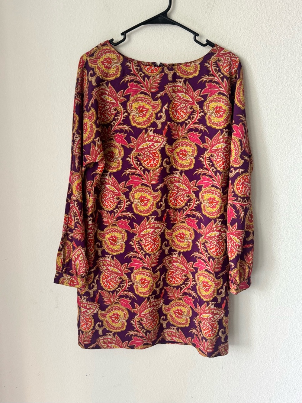 LOFT Purple Floral-Accent Shift Dress